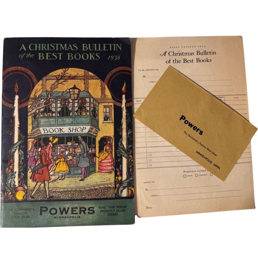 Vintage 1938 "A Christmas Bulletin Of The Best Books" catalogPowers Rare Mpls MN